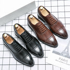 Damen Elegante Schnürschuhe aus hochwertigem Leder mit klassischen Perforationen R&B