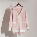 Damen Strickcardigan mit klassischem Hahnentritt-Muster und Knopfleiste R&B