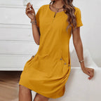 Freizeitkleid Damen mit Reißverschluss