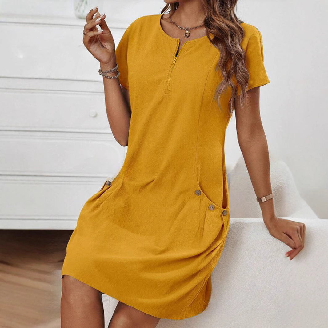 Freizeitkleid Damen mit Reißverschluss
