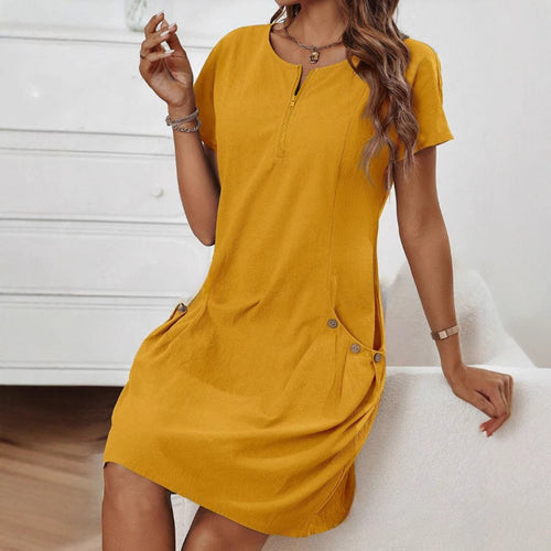 Freizeitkleid Damen mit Reißverschluss