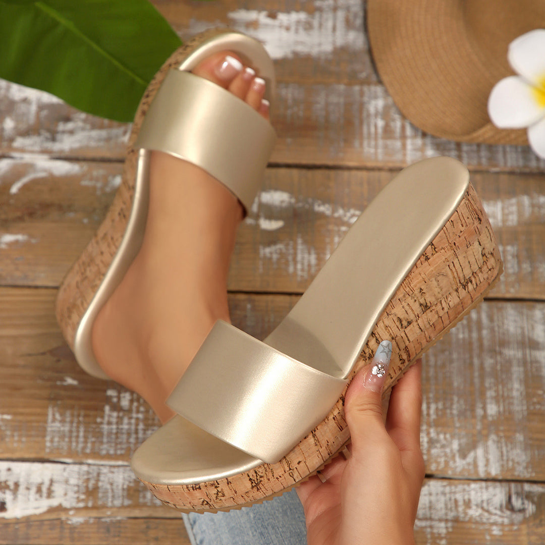 Damen Komfortable Keil-Sandalen mit breitem Riemen R&B