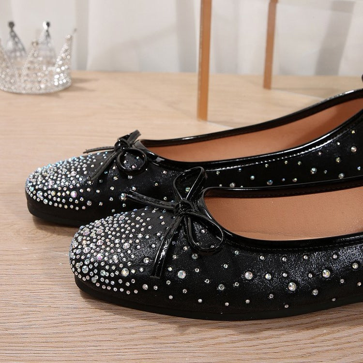 Damen Ballerinas mit funkelnden Strass-Applikationen R&B