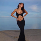 Damen Figurbetontes Wickelkleid mit raffinierten Cut-Outs und Rüschendetails R&B