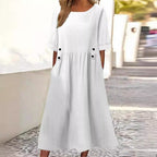 Damen unkompliziertes Sommerkleid mit praktischen Taschen und einem lockeren Schnitt