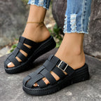 Damen Komfortable Schlüpfsandalen mit verstellbarem Riemen und ergonomischem Fußbett