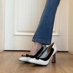 Damen elegante Pumps mit femininem Schleifendetail