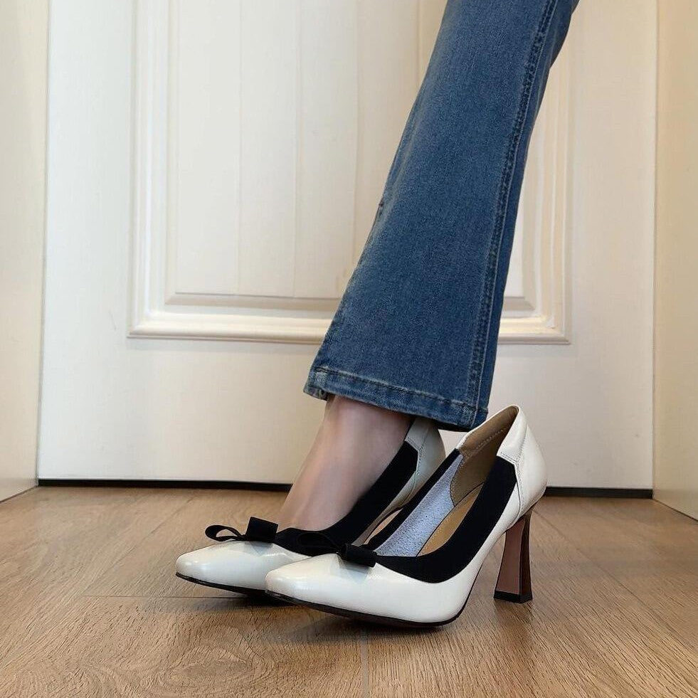 Damen elegante Pumps mit femininem Schleifendetail