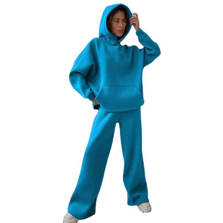 Damen lässiger Kapuzenpullover und entspannte Freizeithose Set R&B