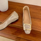 Damen elegante Ballerinas mit modischem Schnallenverschluss R&B