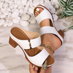 Damen modische Clogs mit eleganter Ketten-Applikation R&B
