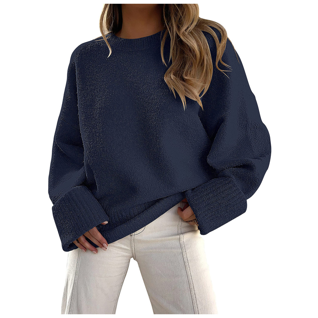 Damen Flauschiger Oversized Pullover mit breiten Bündchen R&B