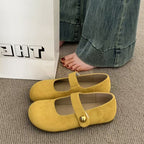 Damen Komfortable Ballerinas mit elegantem Knopfdetail