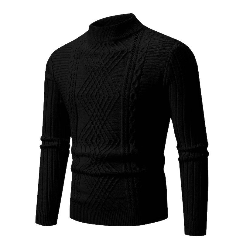 Herren Rollkragenpullover mit strukturiertem Rippdesign und modernem Look