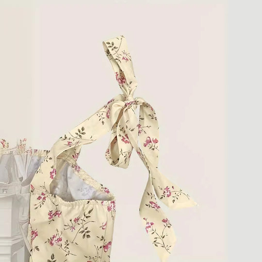 Damen verspieltes Mini-Kleid mit Rüschendetails und Schleifen R&B