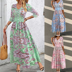 Damen Maxikleid mit floralem Paisleymuster und schmeichelndem V-Ausschnitt R&B