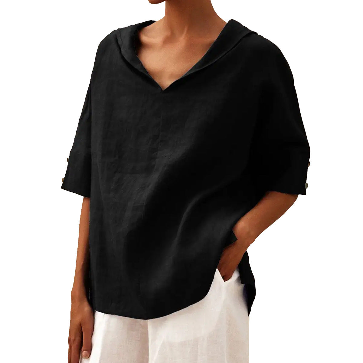 Damen Lässige Bluse mit floralem Muster und modernem Kragen R&B