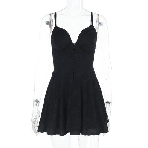 Damen ärmelloses Minikleid mit Spitzenapplikationen R&B