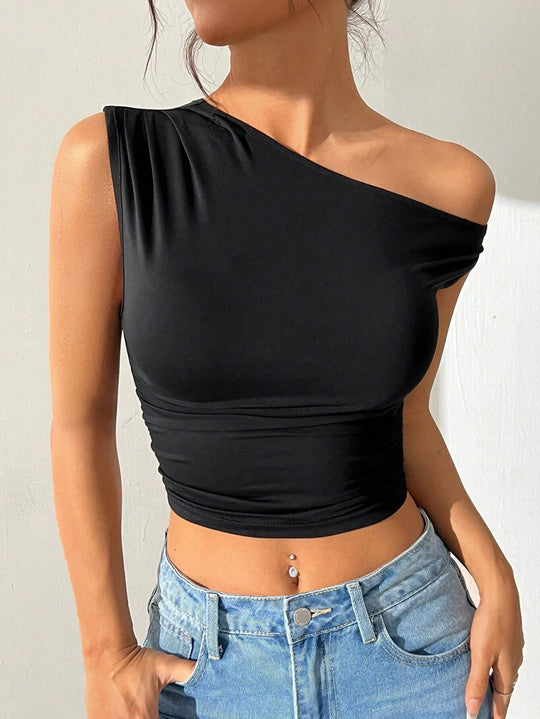 Damen asymmetrisches Top aus elastischem Material R&B