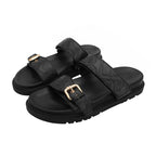 Damen Zehentrenner mit modischem Schnallenakzent und ergonomischem Fußbett R&B