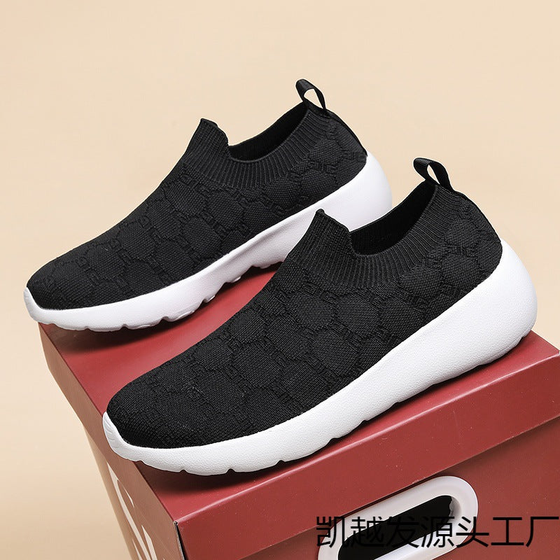 Damen Bequeme Strick-Sneaker mit elastischem Kragen R&B
