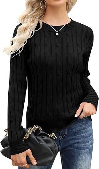 Damen klassischer Strickpullover mit Zopfdesign R&B