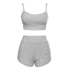 Damen Sportliches Zweiteiliges Set mit bequemen Shorts und Top R&B