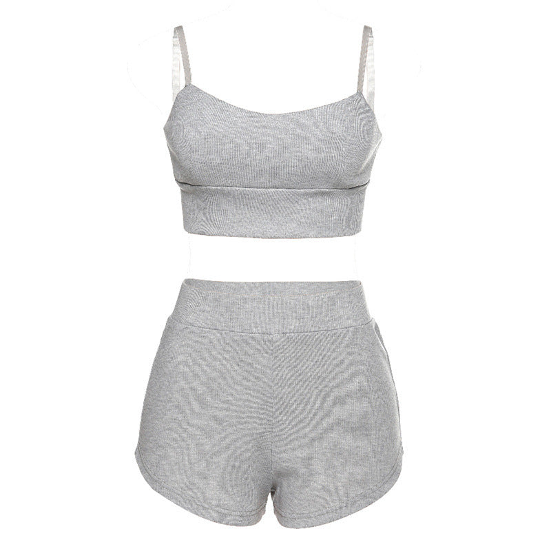 Damen Sportliches Zweiteiliges Set mit bequemen Shorts und Top R&B