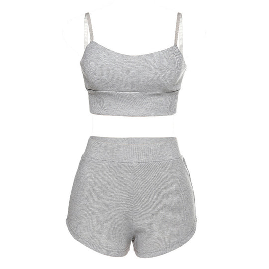 Damen Sportliches Zweiteiliges Set mit bequemen Shorts und Top R&B