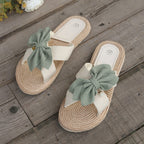Damen Zehentrenner-Sandalen mit modischem Schleifen-Design und bequemer Innensohle R&B