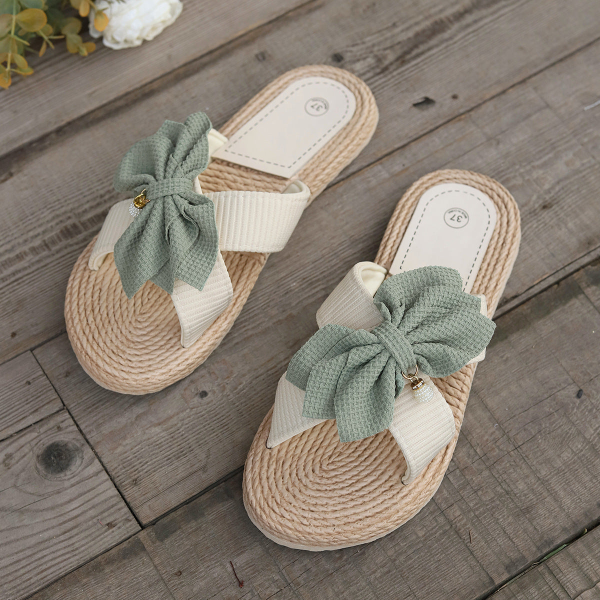 Damen Zehentrenner-Sandalen mit modischem Schleifen-Design und bequemer Innensohle R&B