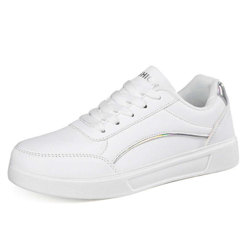 Damen nan niedrig geschnittener Kunstleder Sneaker mit holografischem Fersenbesatz R&B