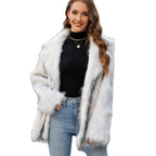 Damen Luxuriöse Kunstfelljacke mit weichem Kragen R&B