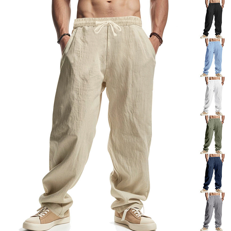 Herren lockere Sommer-Cargohose aus atmungsaktivem Material mit verstellbarem Kordelzug R&B