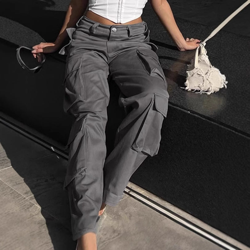 Damen Cargo-Hose mit breitem Schnitt und funktionalen Taschen R&B