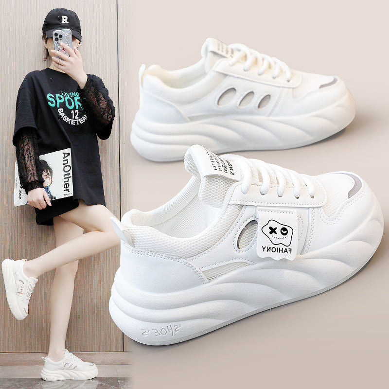 Damen Plattform Sneakers mit modischem Mesh-Obermaterial und dämpfender Sohle R&B