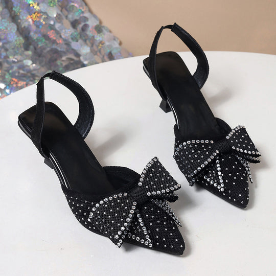 Damen Slingback Pumps mit eleganten Strassdetails und modischem Bow R&B