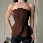 Damen Tailliertes Oberteil mit strukturiertem Design und schicker Rüsche R&B