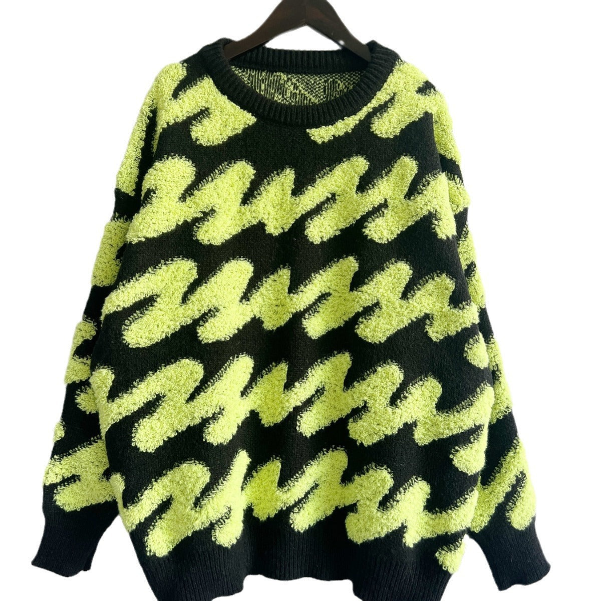 Damen grob strukturiertes Sweatshirt mit kontrastierenden Mustern R&B