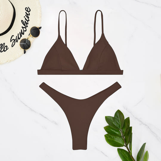 Damen Triangel-Bikini mit verstellbaren Trägern und minimalistischem Design R&B