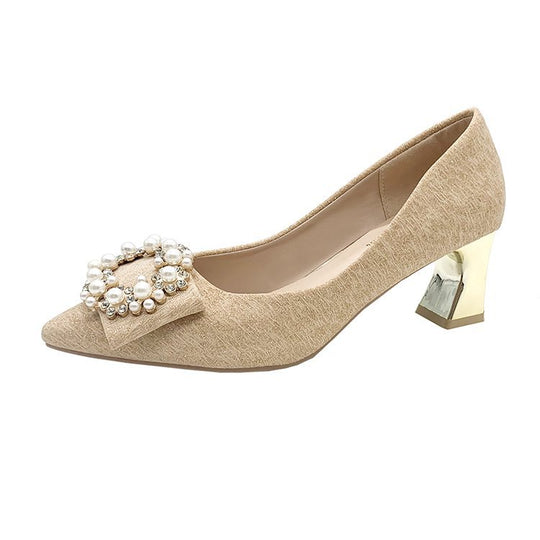 Damen elegante Pumps mit perlverzierten Akzenten R&B