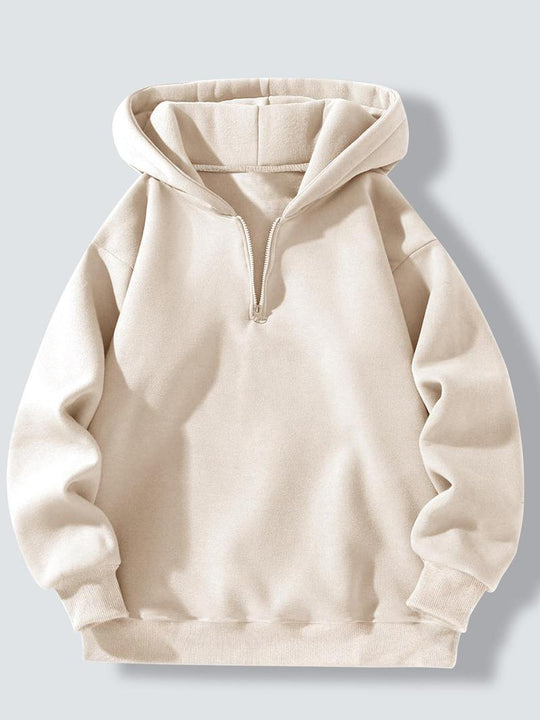 Herren sportlicher Kapuzenpullover mit halbem Reißverschluss R&B