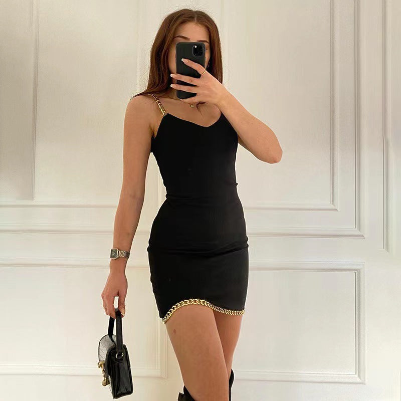 Damen Mini-Kleid mit Goldkette R&B