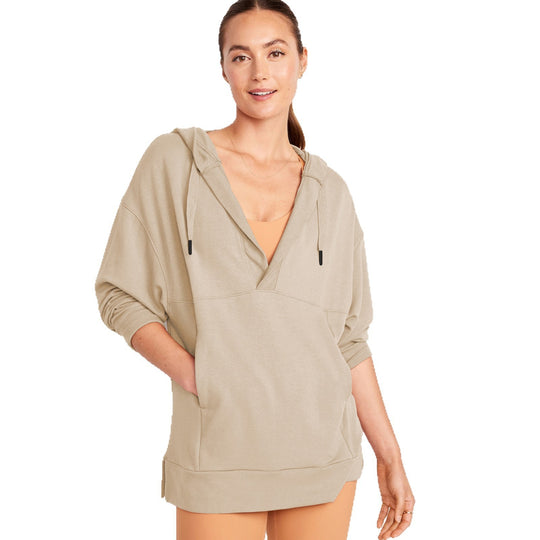 Damen Lässiger Kapuzenpullover mit asymmetrischem Schnitt und praktischen Taschen R&B