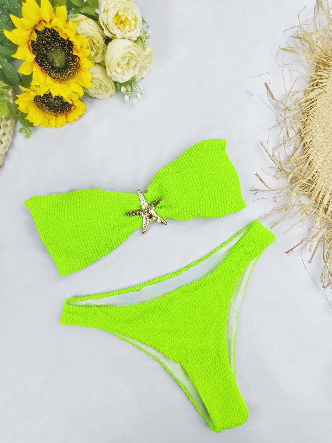 Damen Bikini-Set mit eleganter Schleifenverzierung und verstellbaren Trägern R&B