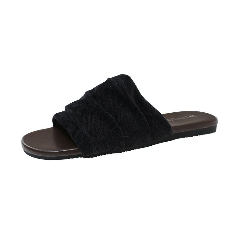 Damen bequeme Mules mit modernen Falten und rutschfester Sohle R&B