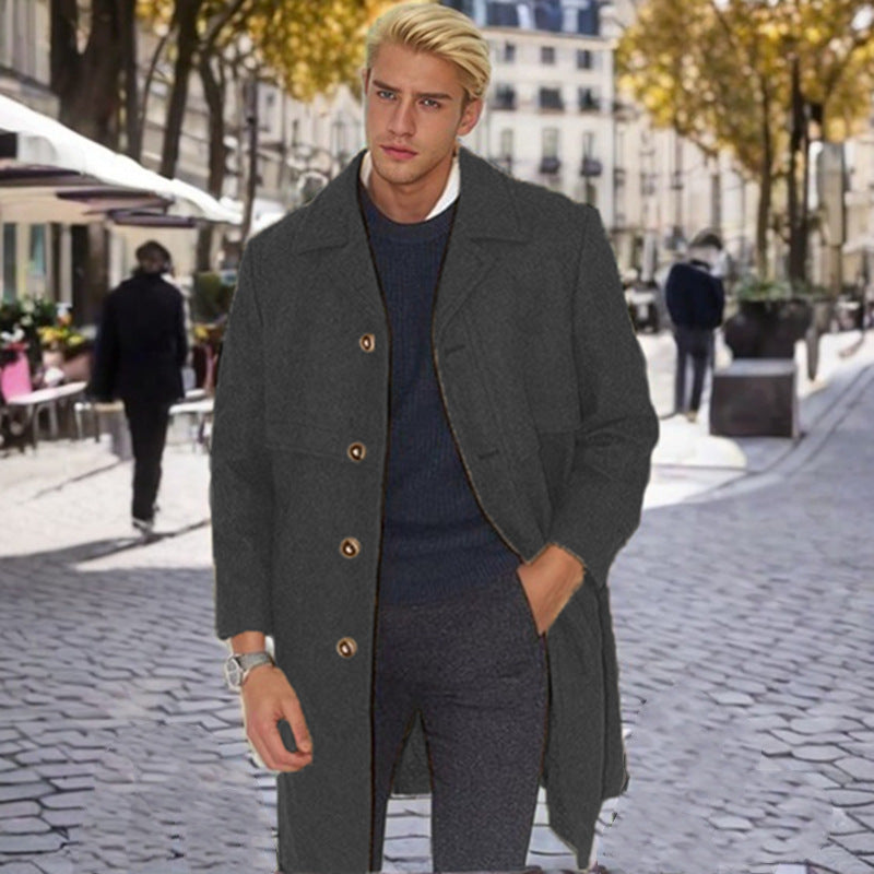Herren eleganter Wollmantel R&B