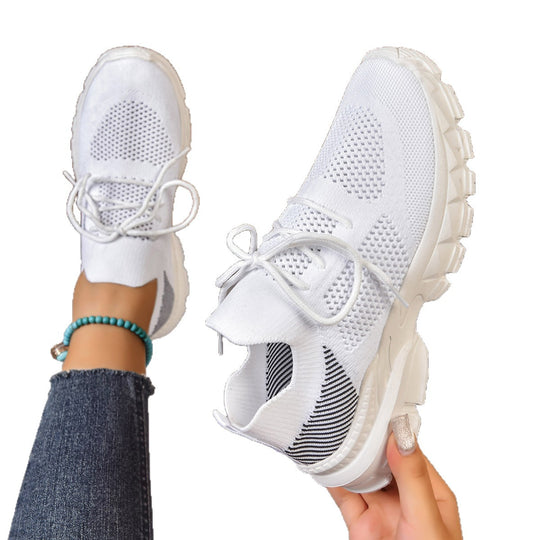 Damen trendige Slip-On Sneakers mit atmungsaktivem Strickdesign R&B