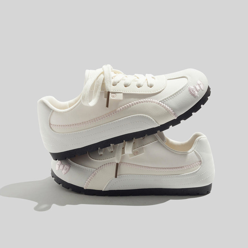 Damen Sportliche Freizeit Sneakers mit zarter Stickerei