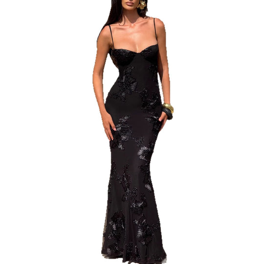 Damen Elegantes Abendkleid mit floralem Spitzenmotiv und tailliertem Schnitt R&B
